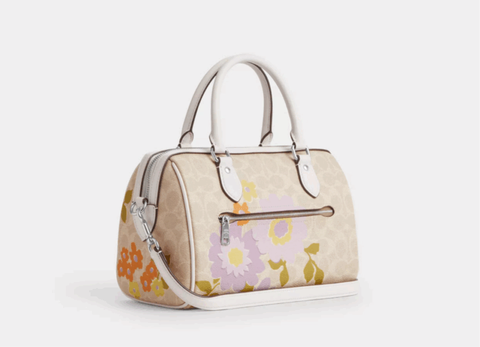 NWT Coach Rowan Satchel Bag In Signature Canvas With Floral Print - Image 2