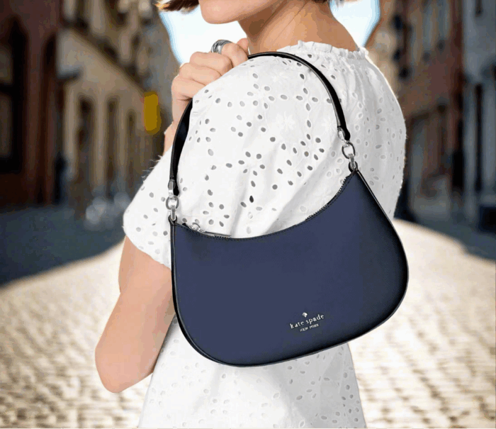 NWT Kate Spade Paige Convertible Medium Leather Crossbody In Navy - Image 3
