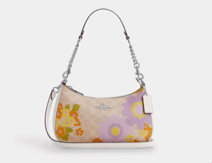 NWT Coach Teri Shoulder Bag In Signature Canvas With Floral Print