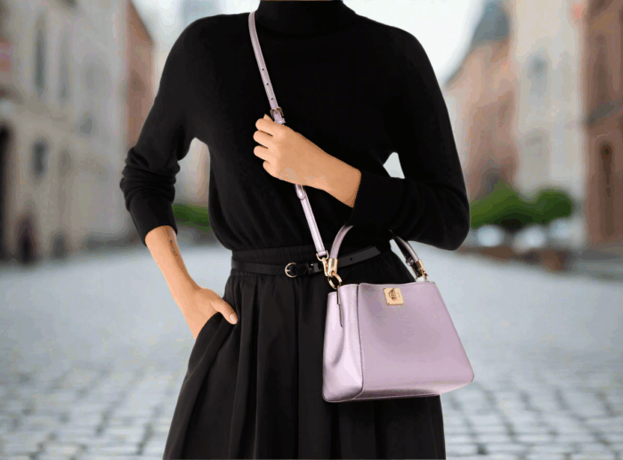 NWT Kate Spade Phoebe Top Handle Leather Satchel In Metallic Lavender - Image 2