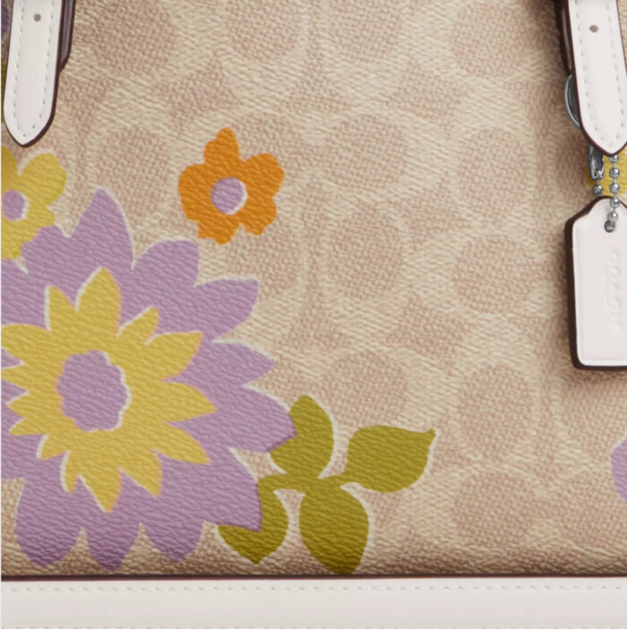 NWT Coach Mollie Tote Bag 25 In Signature Canvas With Floral Print - Image 7