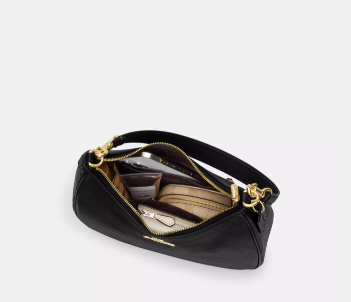 NWT Coach Leather Teri Hobo Bag With Rivets In Gold/Black - Image 6