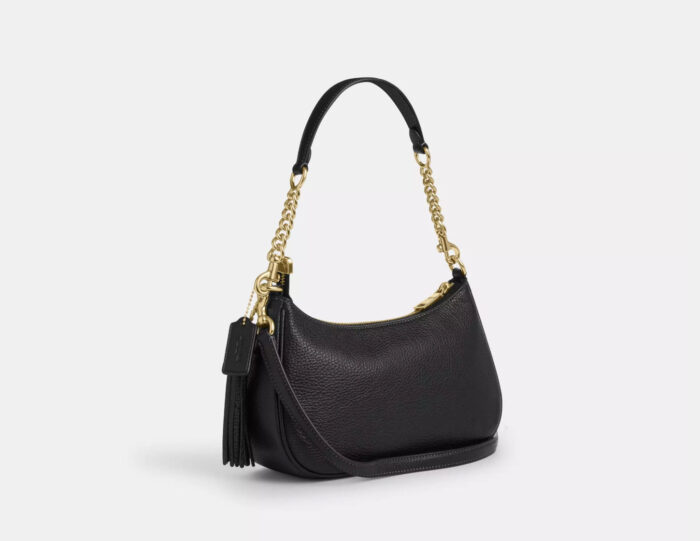 NWT Coach Leather Teri Shoulder Bag With Rivets In Black - Image 4