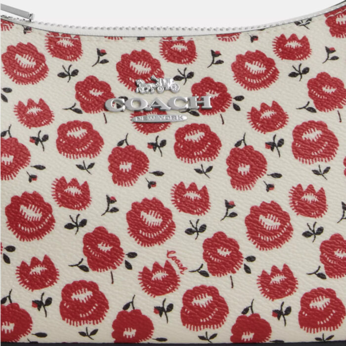 NWT Coach Teri Shoulder Bag With Floral Print In Silver/Chalk/Black Multi - Image 6