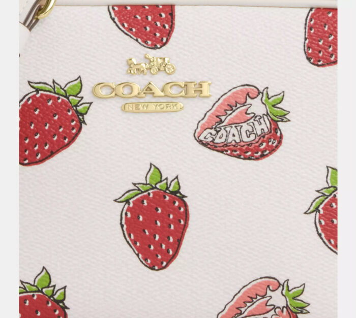 NWT Coach Mini Jamie Camera Bag With Strawberry Print In Chalk/Red - Image 5