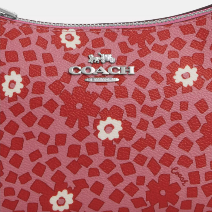 NWT Coach Teri Shoulder Bag With Floral Print In Silver/Pink Multi - Image 6