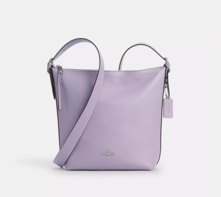 NWT Coach Val Duffel Bag In Leather In Silver/Lilac