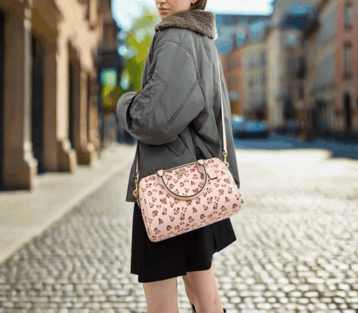 NWT Coach Rowan Satchel BagWith Rose Print - Image 2