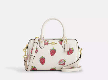 NWT Coach Rowan Satchel Bag with Strawberry Print