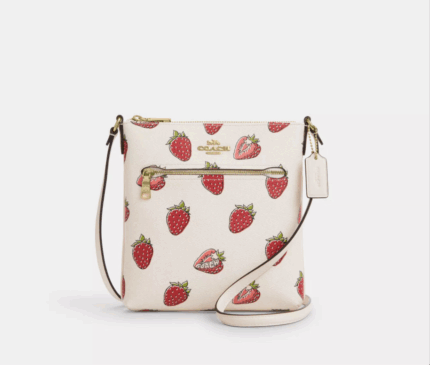 NWT Coach Mini Rowan File Bag With Strawberry Print