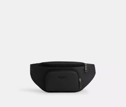 NWT Coach Men's Leather Racer Belt Bag In Black