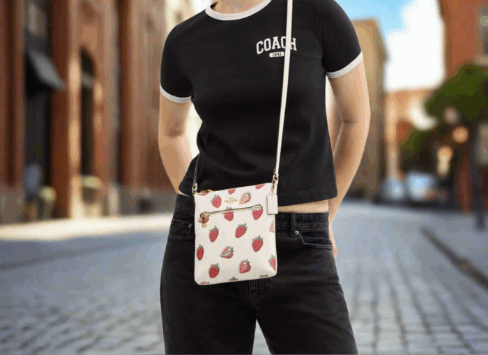 NWT Coach Mini Rowan File Bag With Strawberry Print - Image 2