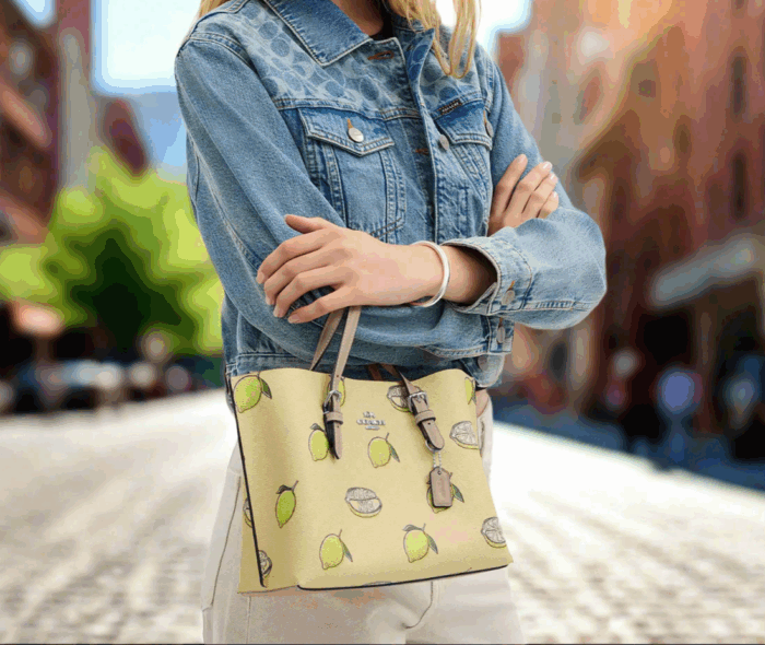 NWT Coach Mollie Tote Bag 25 With Lemon Print - Image 3