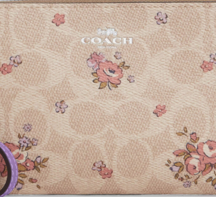 NWT Coach Corner Zip Wristlet In Signature Canvas with Floral Print - Image 5