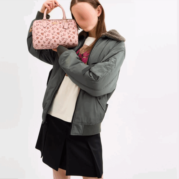 NWT Coach Rowan Satchel BagWith Rose Print - Image 3