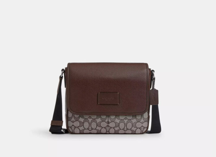 NWT Coach Men's Sprint Map Bag 25 In Signature Jacquard & Leather