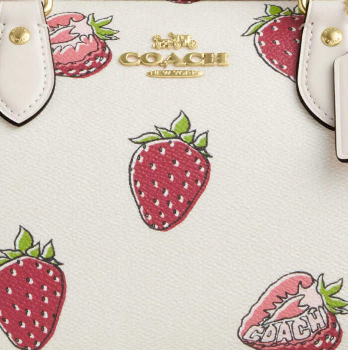 NWT Coach Rowan Satchel Bag with Strawberry Print - Image 5