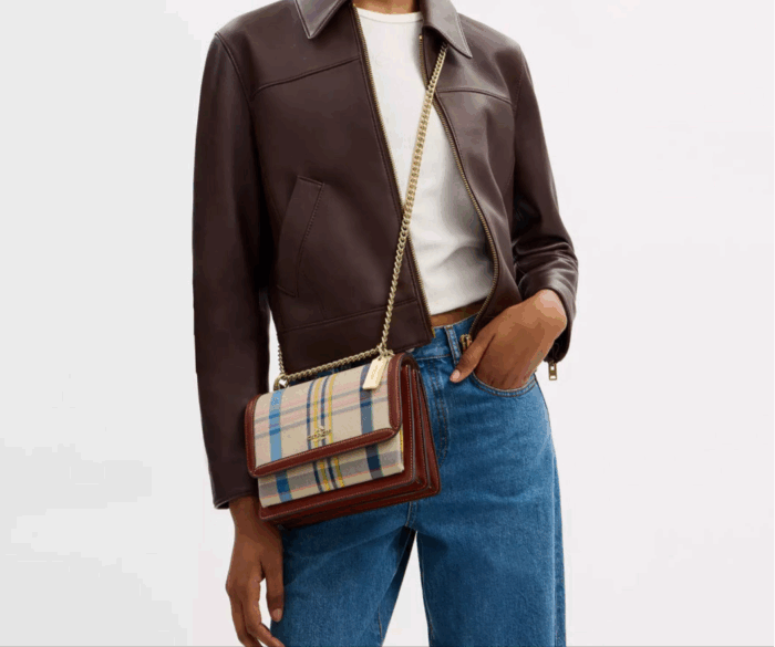 NWT Coach Klare Crossbody Bag With Plaid Print In Jacquard & Leather - Image 2