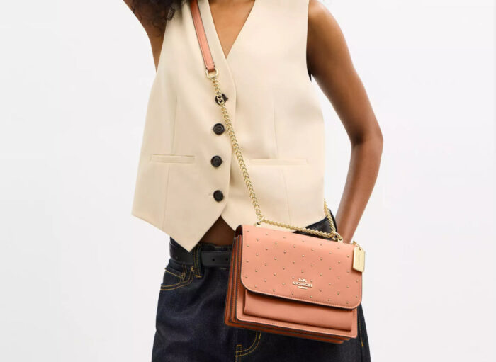 NWT Coach Klare Leather Crossbody Bag With Rivets In Peach - Image 2