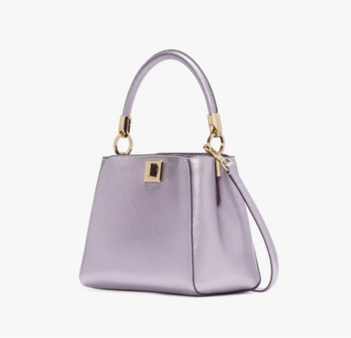 NWT Kate Spade Phoebe Top Handle Leather Satchel In Metallic Lavender - Image 3