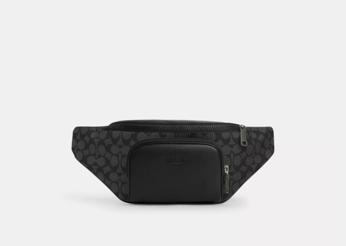 NWT Coach Men's Racer Belt Bag In Signature Canvas & Leather