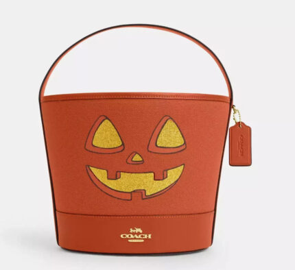 NWT Coach Trick Or Treat Bucket With Halloween Pumpkin