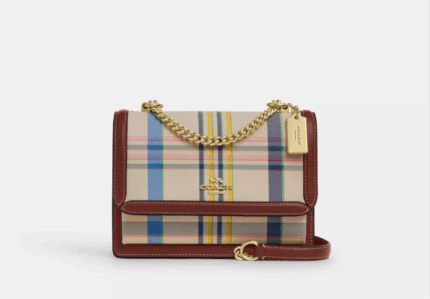 NWT Coach Klare Crossbody Bag With Plaid Print In Jacquard & Leather