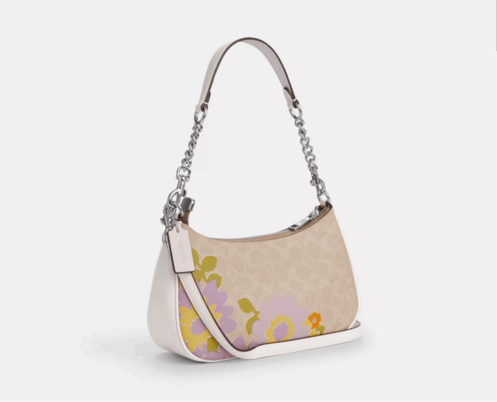 NWT Coach Teri Shoulder Bag In Signature Canvas With Floral Print - Image 4