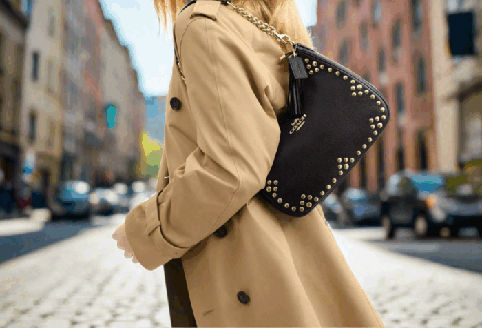 NWT Coach Leather Teri Hobo Bag With Rivets In Gold/Black - Image 3