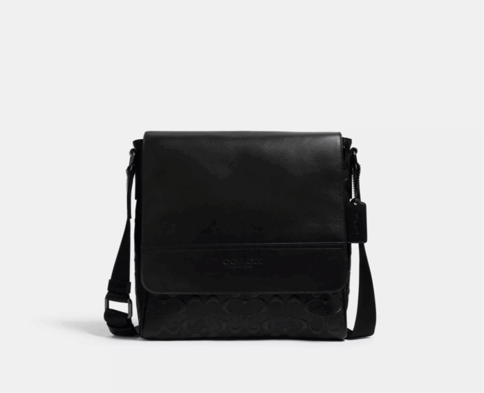 NWT Coach Houston Map Bag In Signature Leather