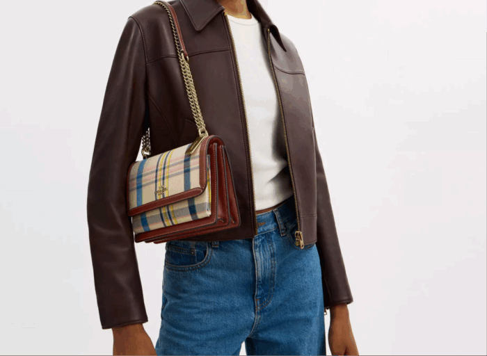 NWT Coach Klare Crossbody Bag With Plaid Print In Jacquard & Leather - Image 3