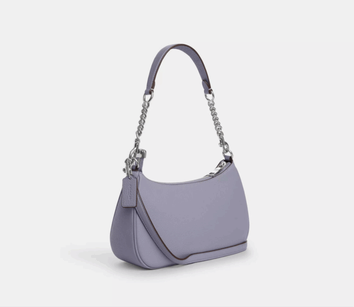 NWT Coach Leather Teri Shoulder Bag In Silver/Mist - Image 4